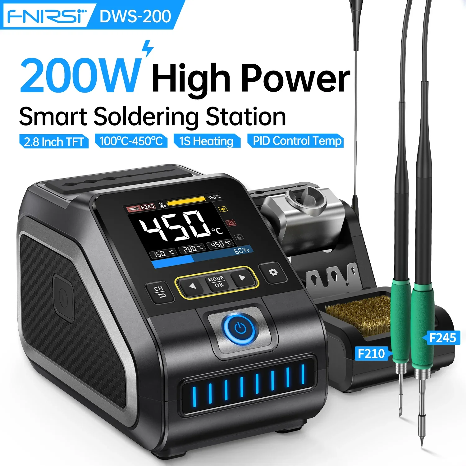 FNIRSI® DWS-200 200W Power Rapid Heating Soldering Iron Station Kit - Image 2